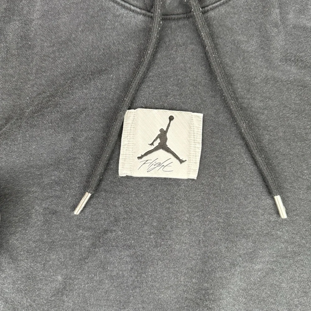 Jordan Hoodie Mens Medium Black Flight Patch‎ Pullover Sweatshirt Heavy Jumpman